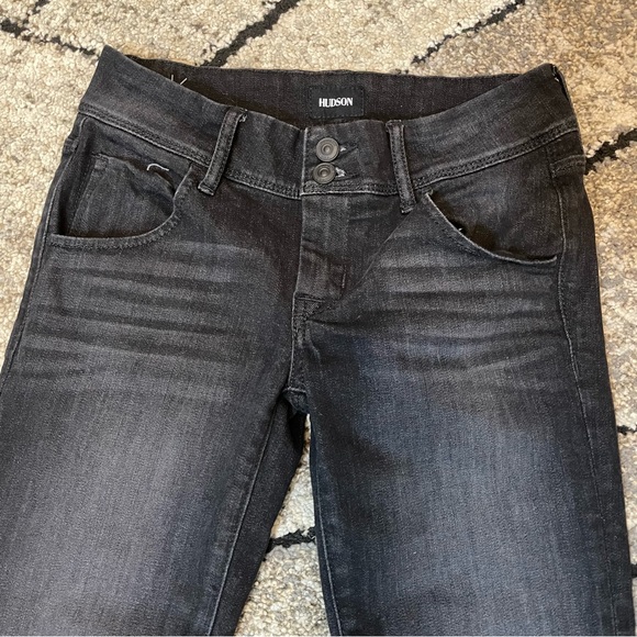 💙Hudson Collin Black Mid Rise Bootcut Crop Jeans - Picture 4 of 14